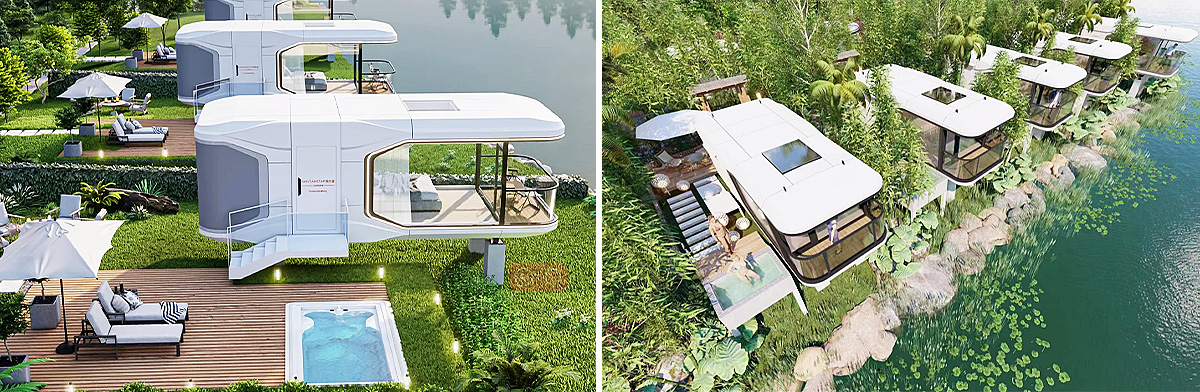 luxury living capsule house manufacture