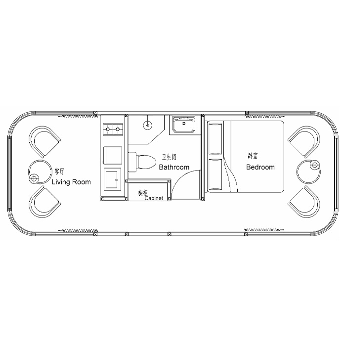 Capsule House with Bathroom